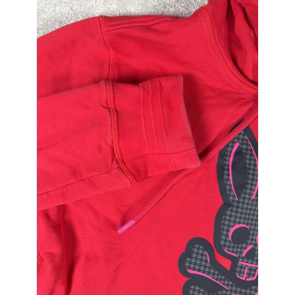 Psycho Bunny Mens M Hoodie Neon Bunny Skull Logo Hooded Sweatshirt *side Slits* - Picture 3 of 13